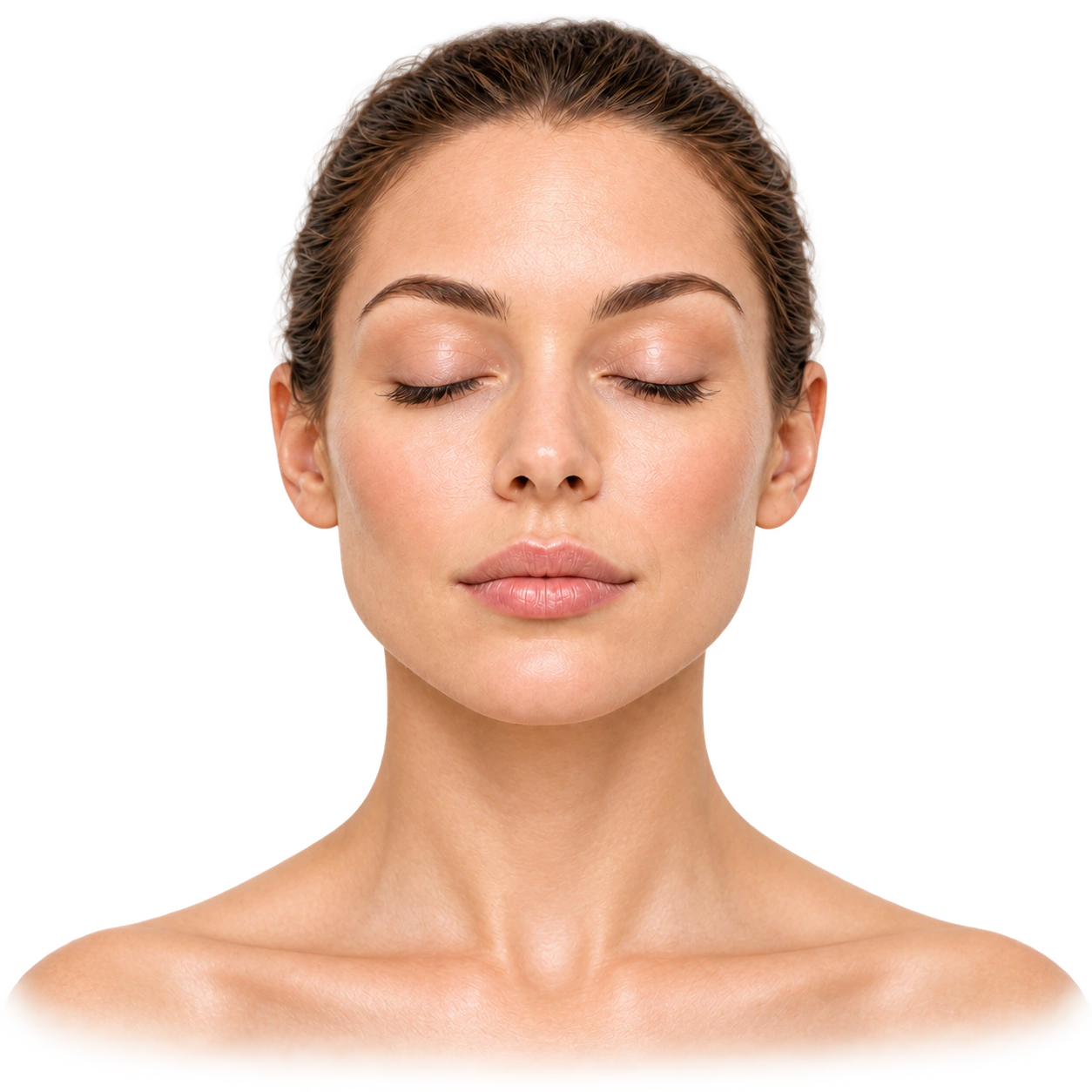 Illustrated face and neck showing the areas commonly treated with Botox