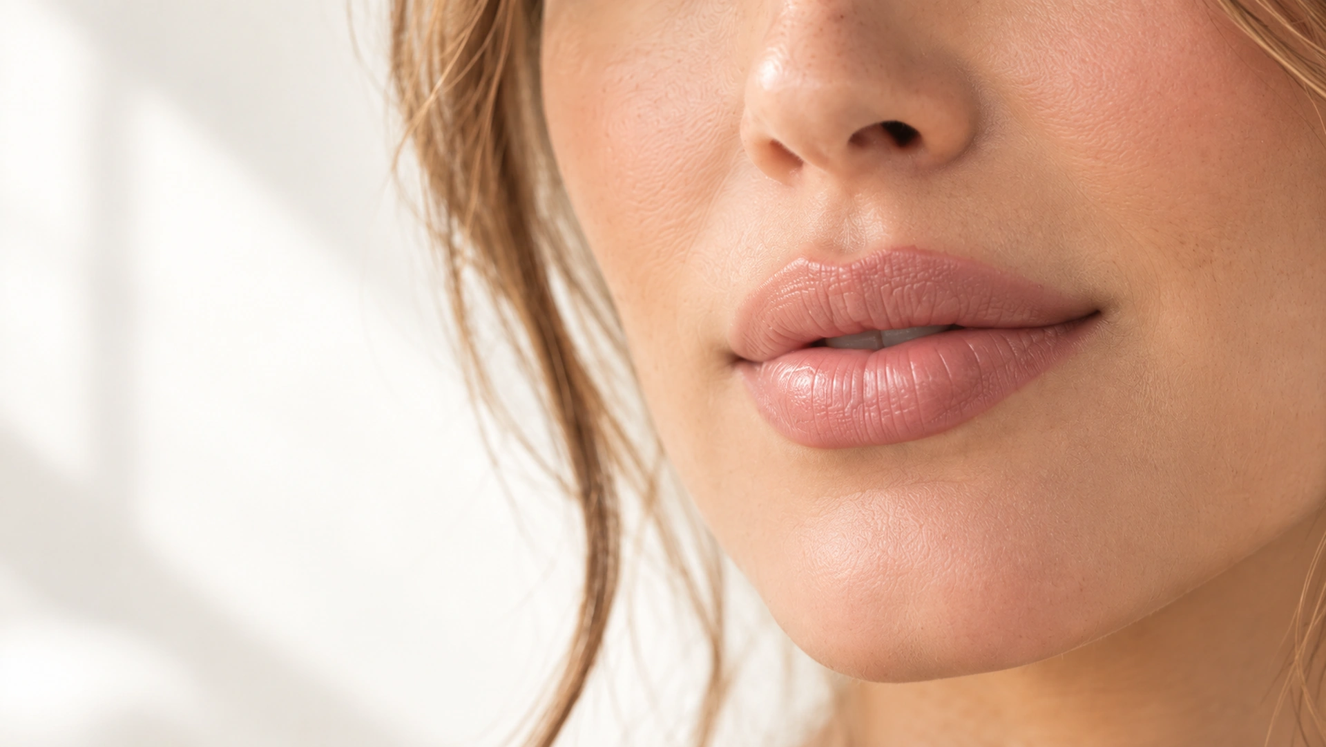 Close-up of naturally full, defined lips
