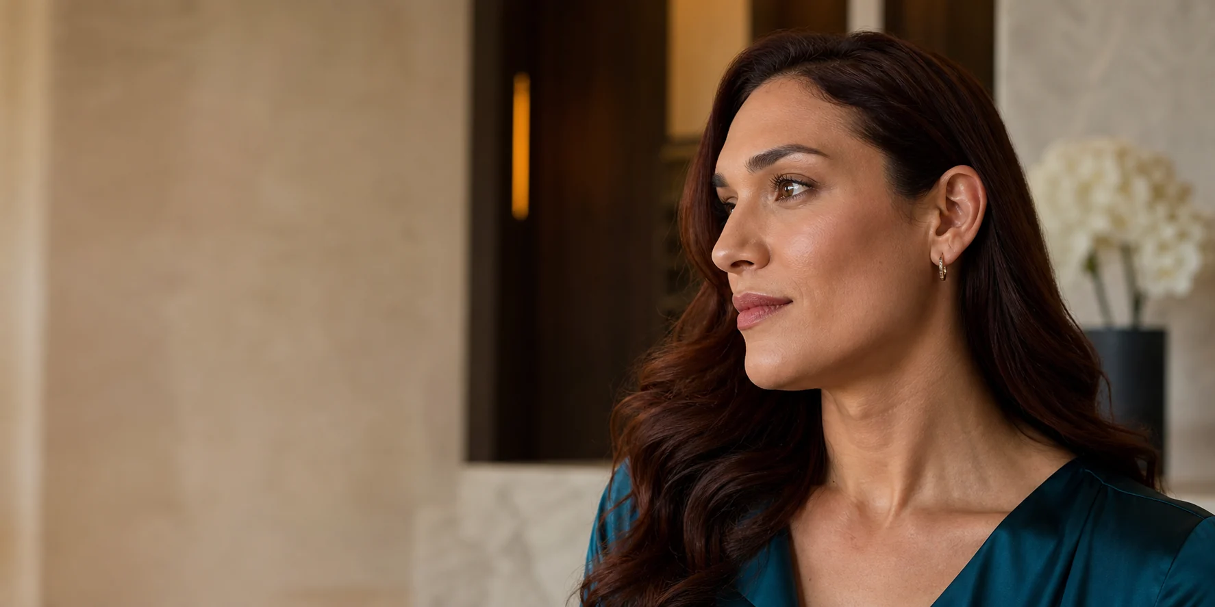 Transgender patient in profile at the Sandel Duggal Center for Plastic Surgery in Annapolis