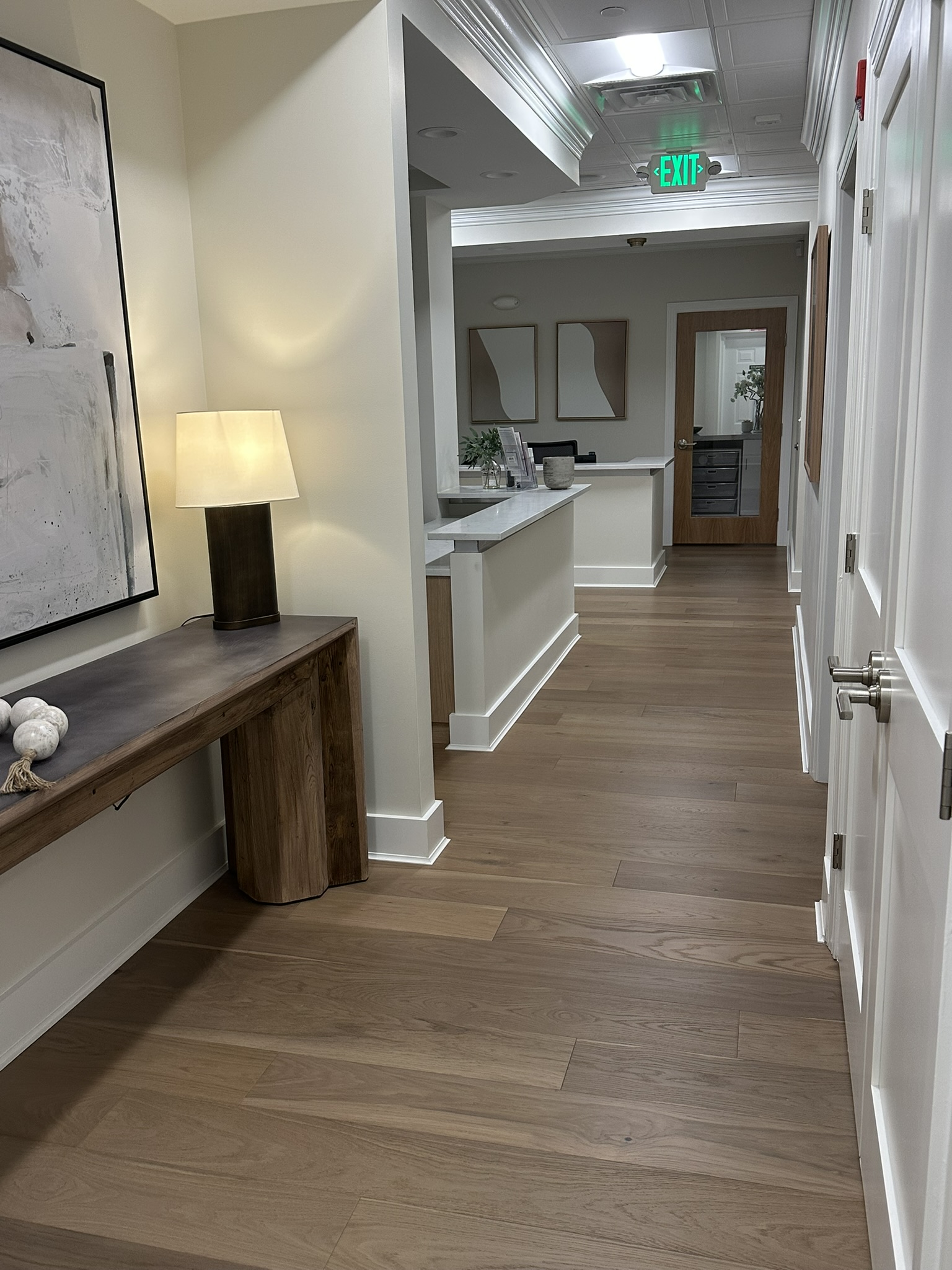Clinic side hallway