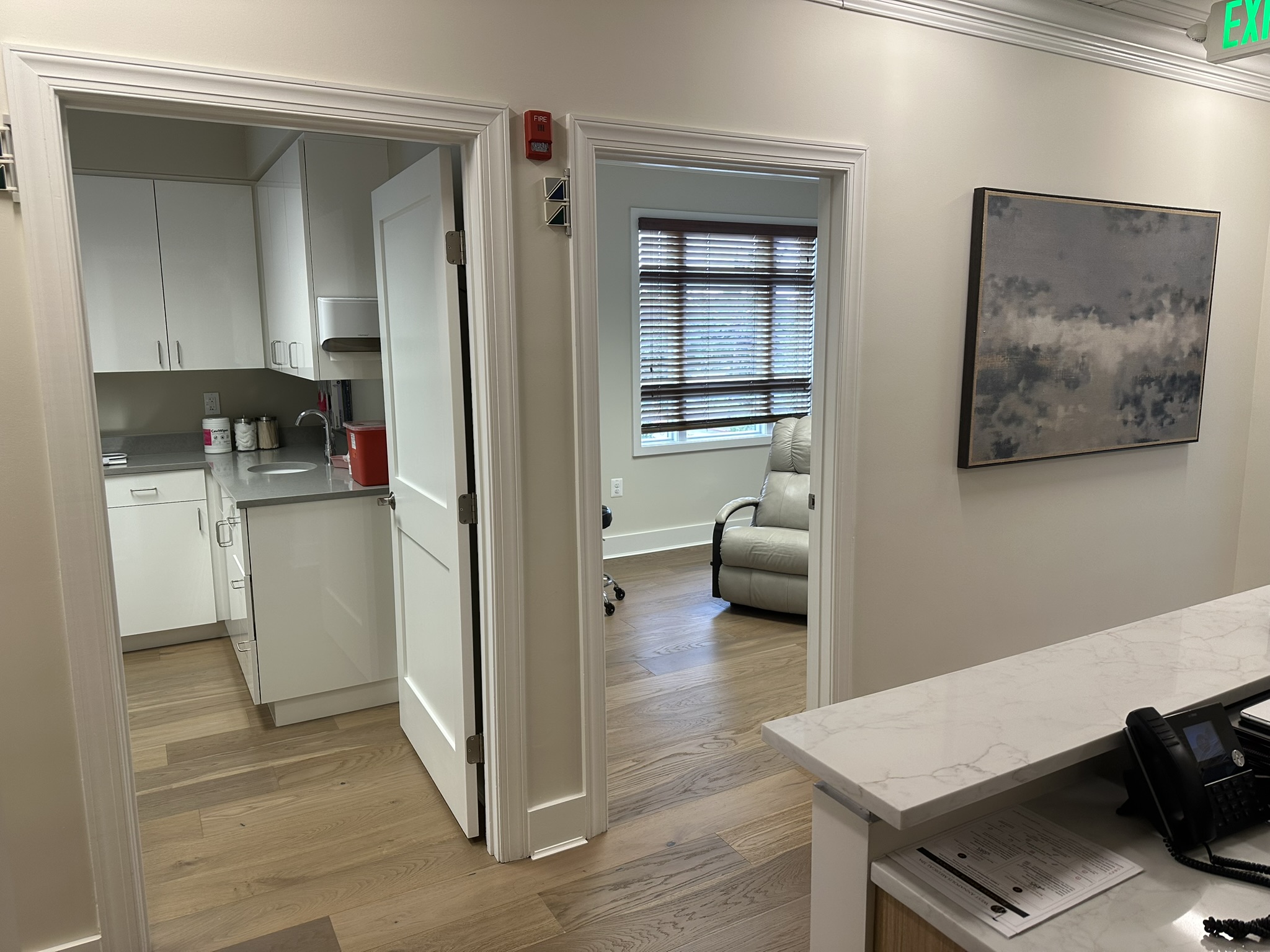 Exam rooms and nurses’ station